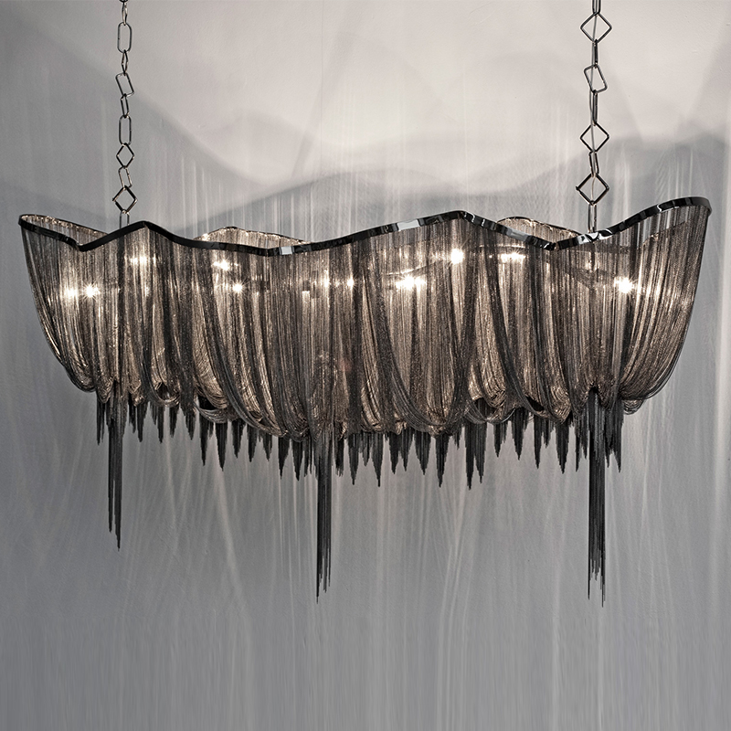 Iswed Boat Tassel Aluminum Chain Chandelier