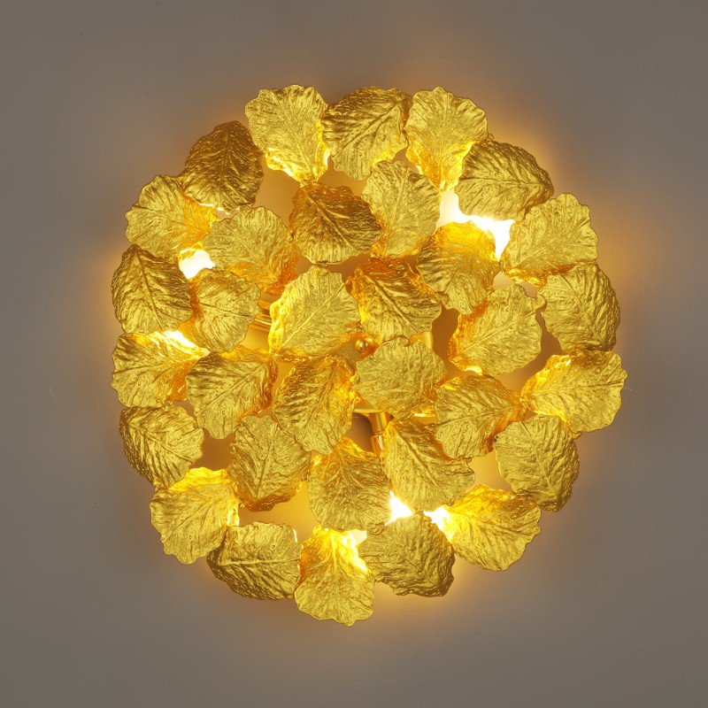 Gold Leaf Glass Wall Lamp