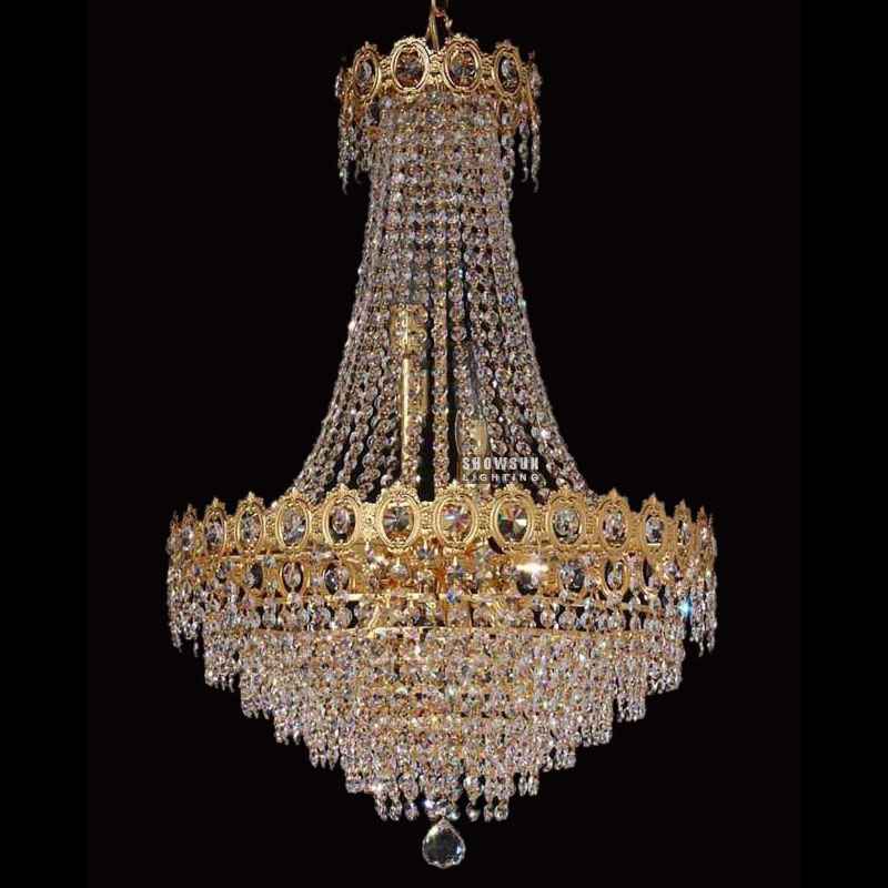Altura 75 CM Lámpara de araña imperio Iluminación de lámpara de cristal para sala de estar