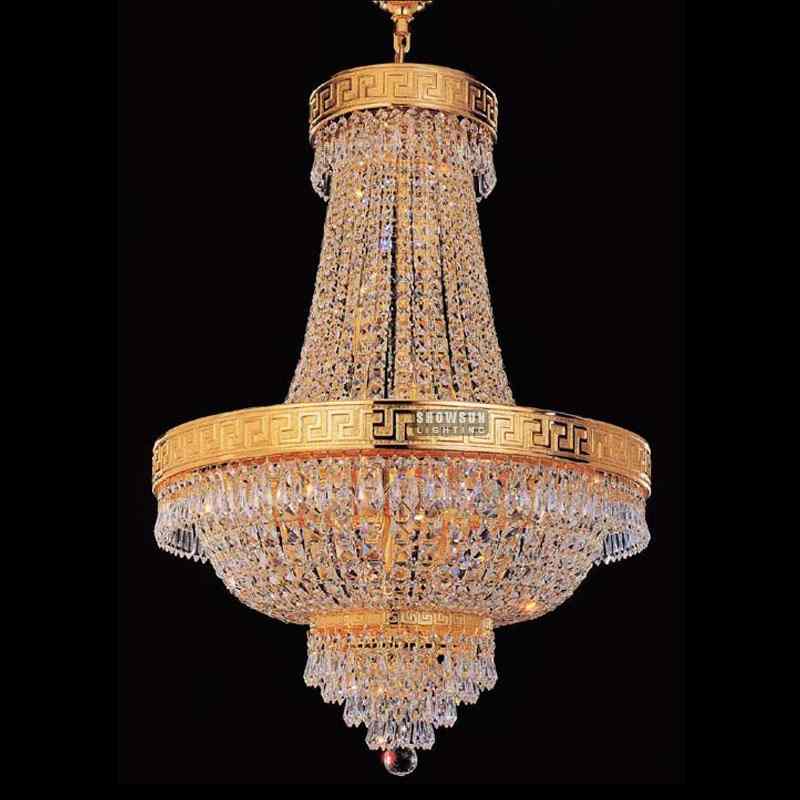 Dhuwur 75 CM Empire Chandelier Crystal Chandelier Lighting Kanggo Living Room
