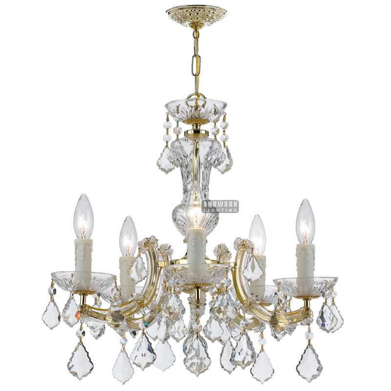 Gold Maria Theresa Chandelier 5 Lights
