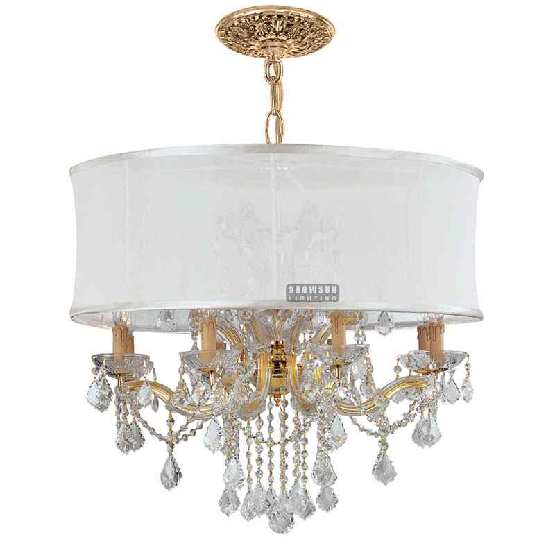 6 Lights Maria Theresa Chandelier White Lampshade