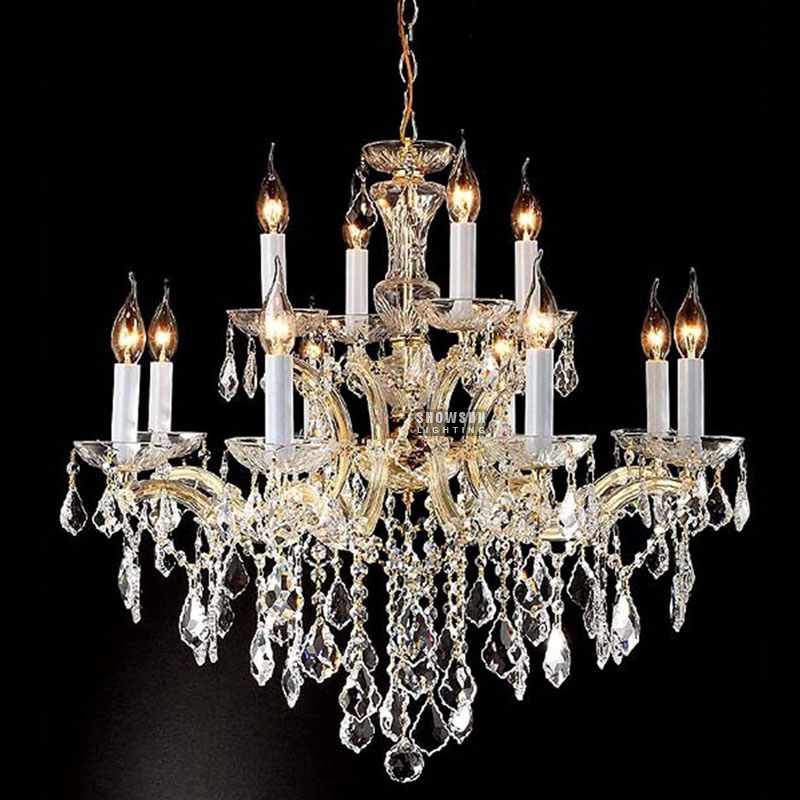Gold Maria Theresa Chandelier 12 Lights