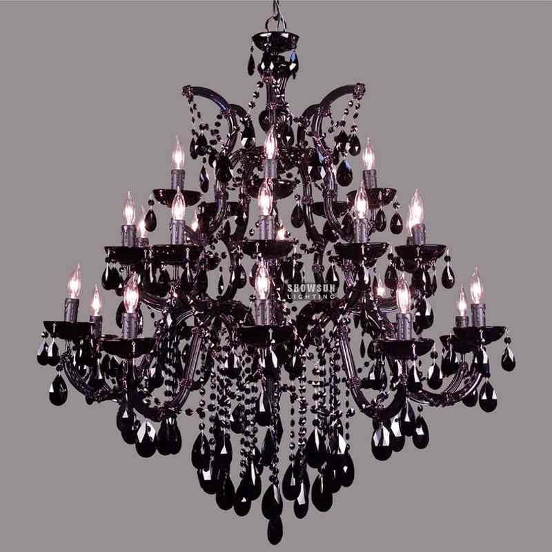 25 Lights Black Candelier Maria Theresa
