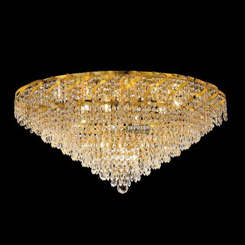 ទទឹង 76CM Empire Style Ceiling Light Crystal Flush Mounts