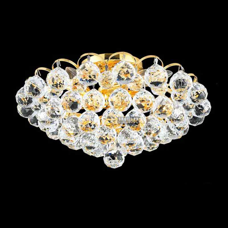 Ububanzi 35CM Empire Style Ceiling Light Crystal Flush Mounts