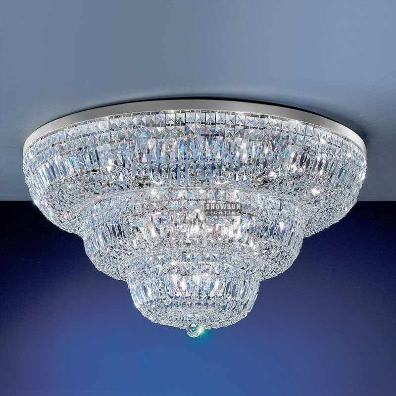 Ububanzi 91CM Empire Style Ceiling Light Crystal Flush Mounts