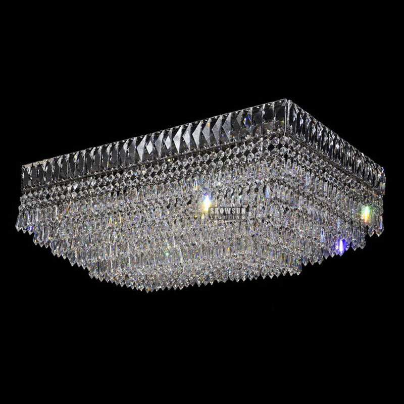 Lebar 66CM Kakaisaran Style siling Lampu Kristal siram Mounts