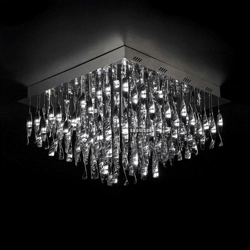 Lámpara de teito de cristal moderna de 70 cm de ancho Iluminación empotrada para dormitorio