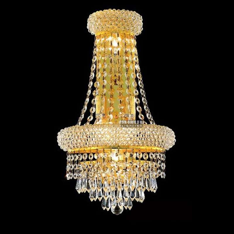 3 Lights Empire Style Wall Lamp Crystal Wall Sconce