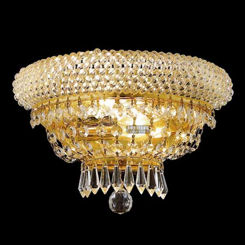 2 Lights Empire Style Wall Lamp Crystal Wall Sconce