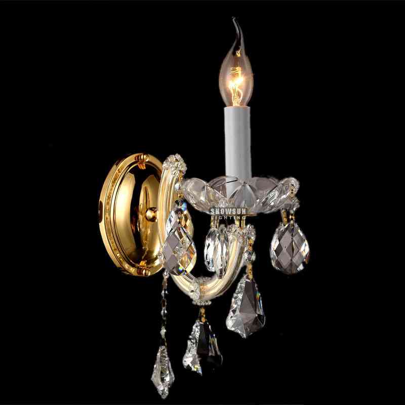 Lámpara de pared Maria Theresa de 1 luz K9 Aplique de pared de cristal