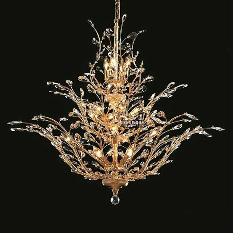 Ketinggian 86 CM Empire Chandelier Pencahayaan Candelier Kristal Untuk Ruang Tamu