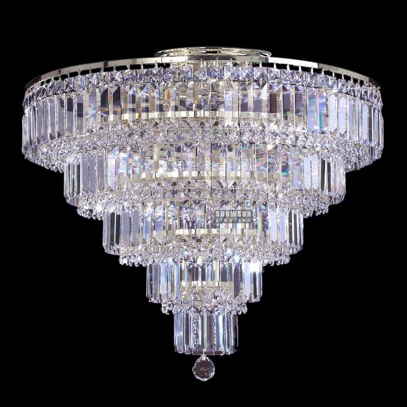 Širina 65 CM, 5 slojeva, stropna svjetiljka u Empire stilu, kristalni ugradbeni nosači