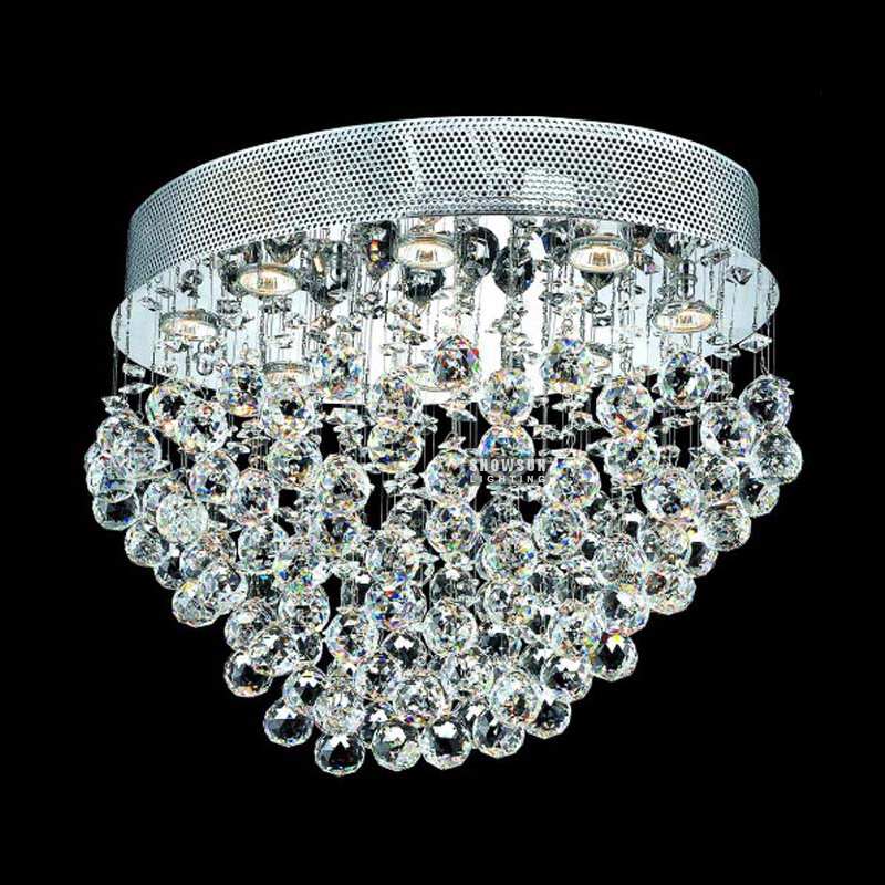 Width 60CM Modern Crystal Ceiling Light Flush Mounted Lighting For Bedroom