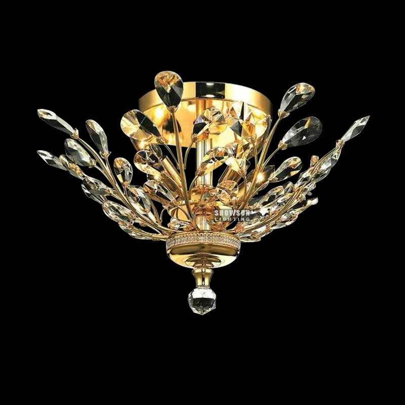 Plafoniera di lusso in cristallo stile impero, larghezza 50 cm, montaggi da incasso