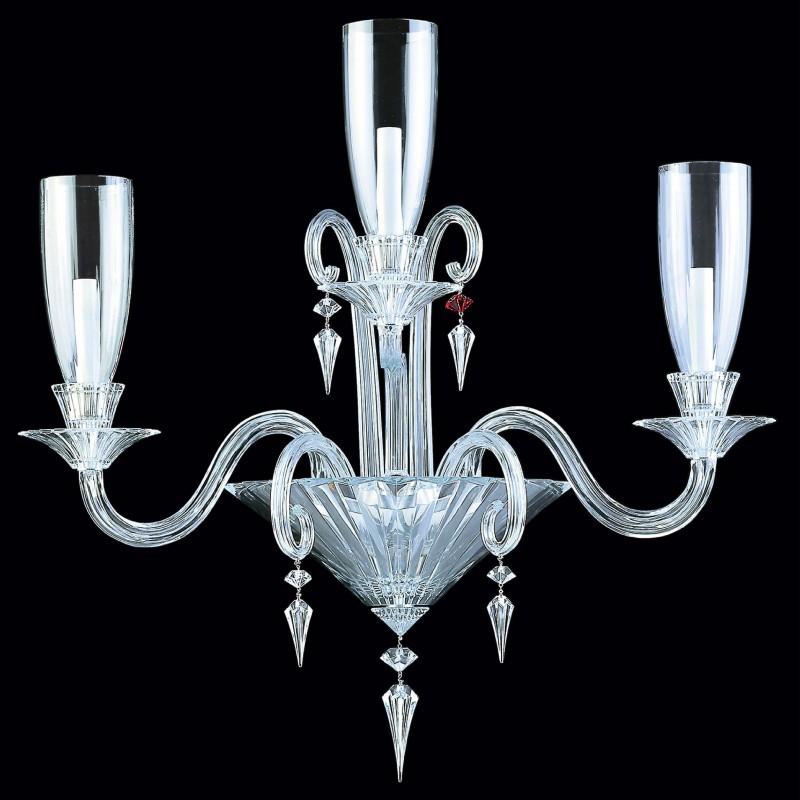 3 Lights Baccarat Wall Lamp with Glass Shade