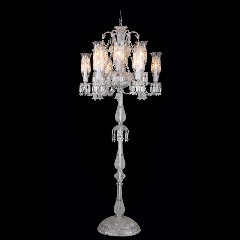12 Lights Baccarat Floor Lamp with Glass Shades