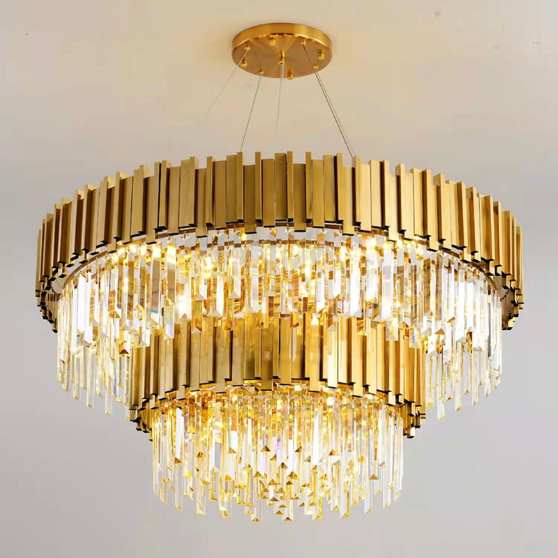 31.5 Inch Two Tier Luxury Modern Chandelier for Living Room