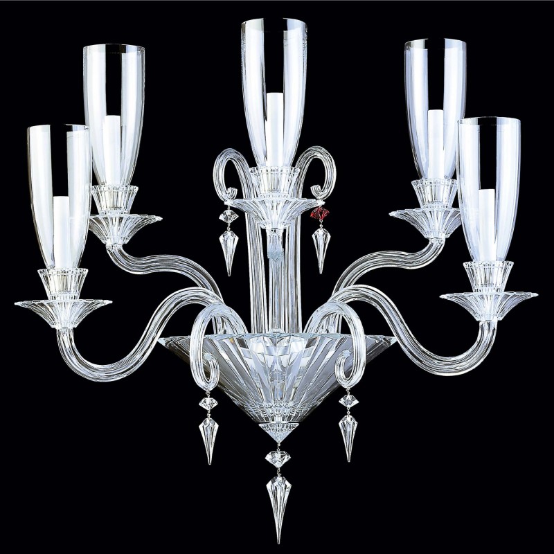 5 Lights Baccarat Wall Lamp with Glass Shade