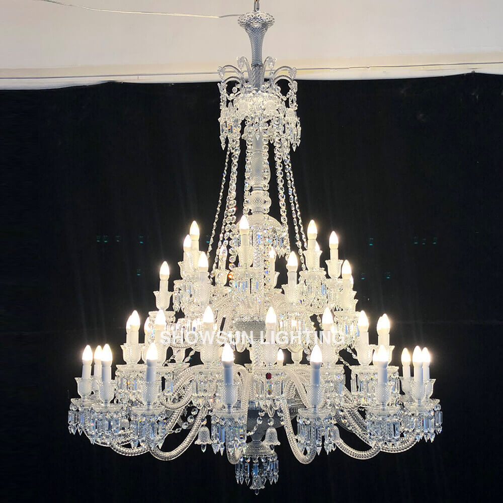 High Quality Copied 48 Lights Clear Zenith Baccarat Chandelier Crystal Lighting