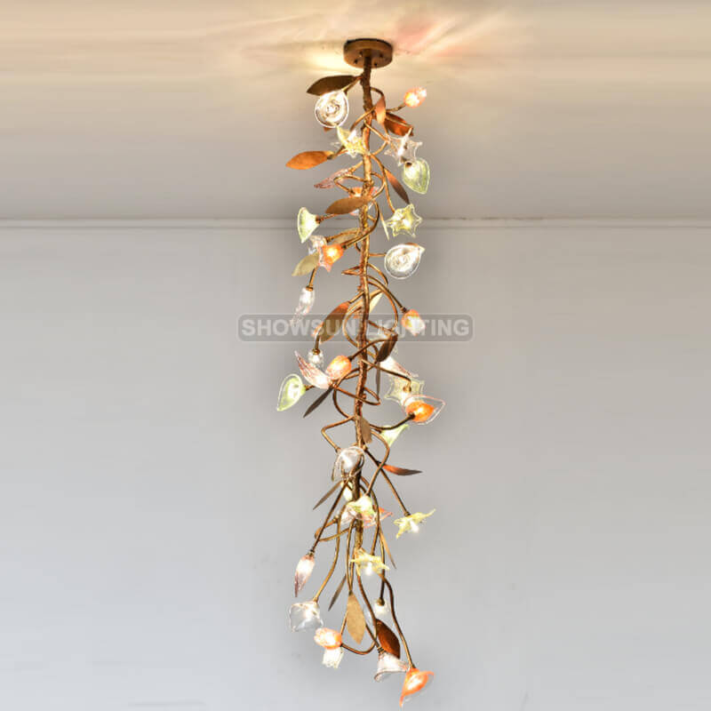 Serip an kwiv Branch chandelye plafon limyè