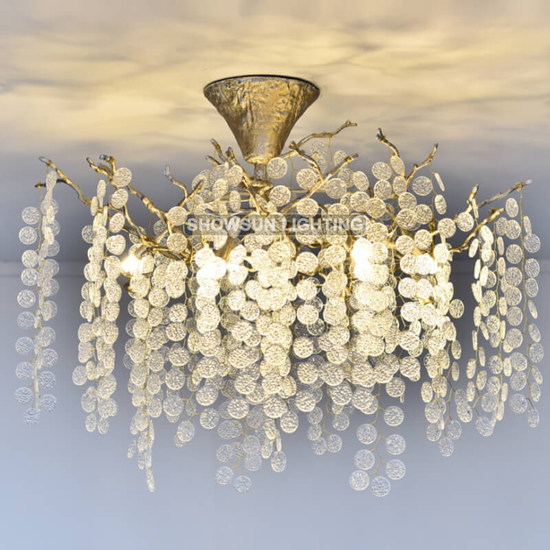 Serip Brass Branch Chandelier Ceiling Light