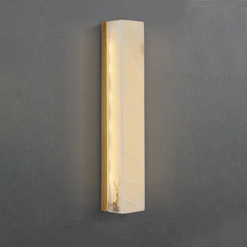 Pravokutni moderni zidni svijećnjak od alabastera više veličina