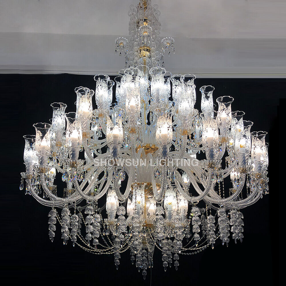 Customized Baccarat Inspired Luster Extra Large Crystal Chandelier for Lobby