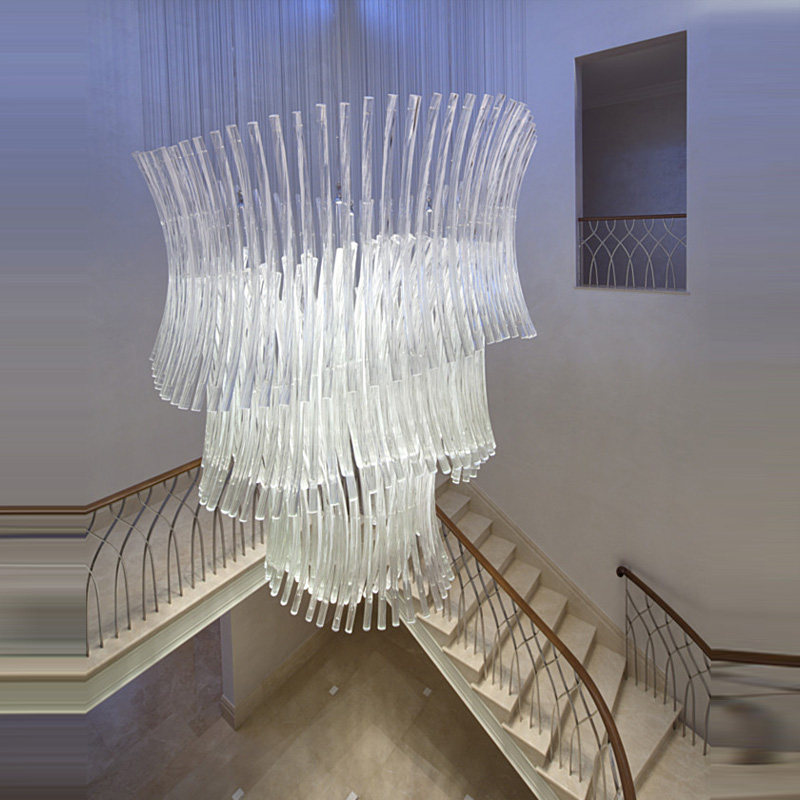 Skræddersyet lysekrone moderne glas lysekrone til trappe