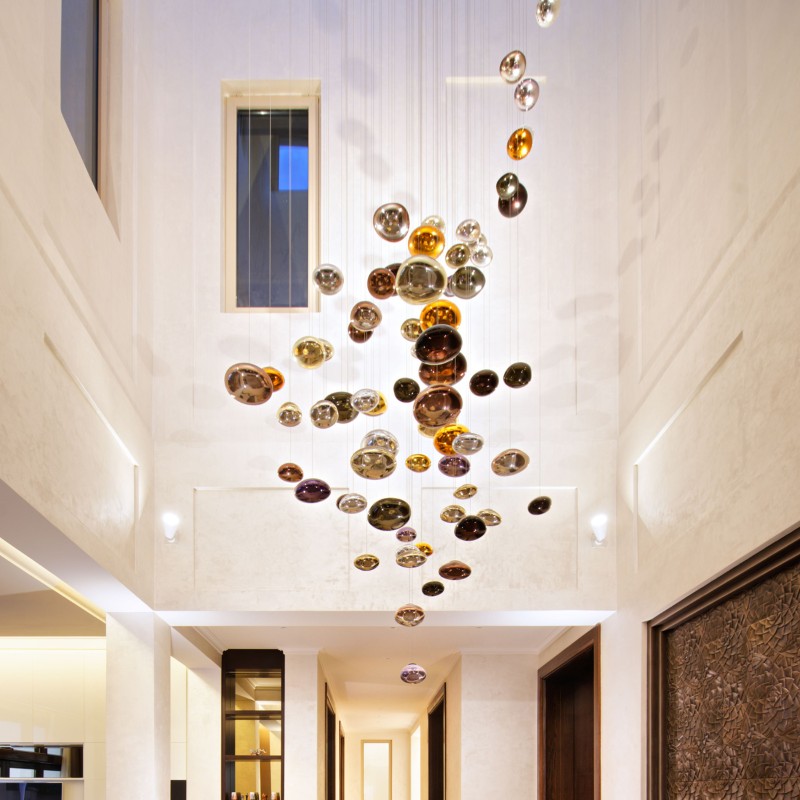 Modern Decorative Blown Glass Chandelier for Entrance