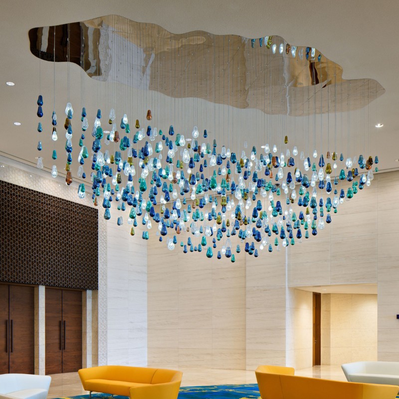Modern Chandelier for Dining Room Elegant Glass Pendant Lighting