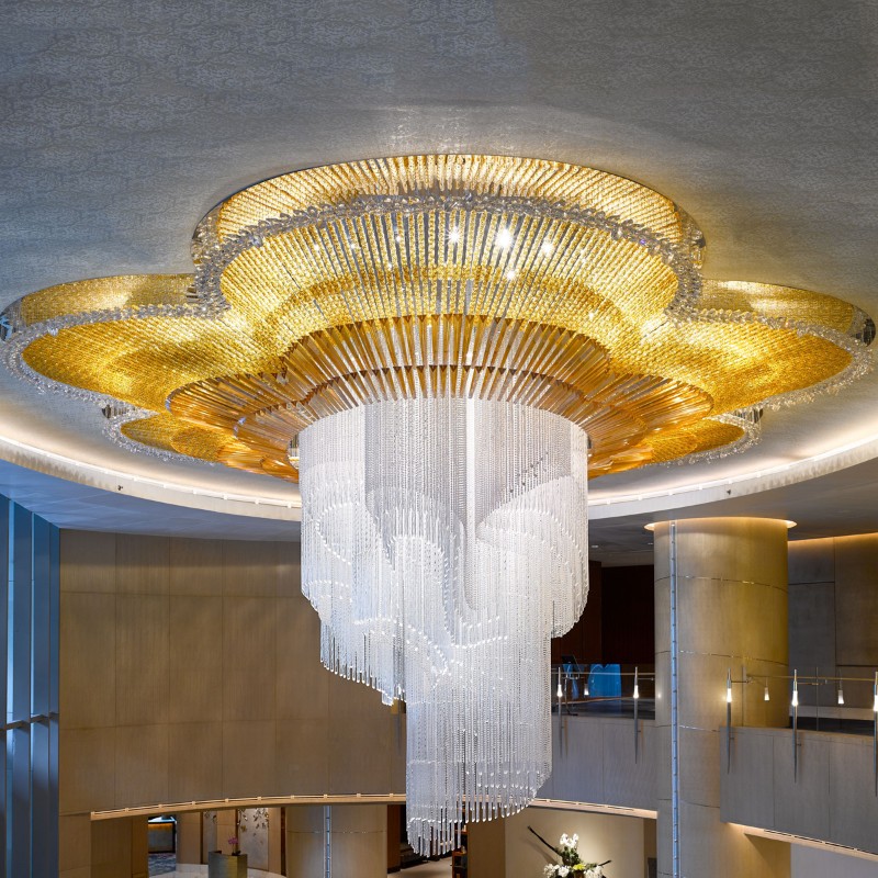 Flush Mount Oversized Chandelier for Hotel Lobby