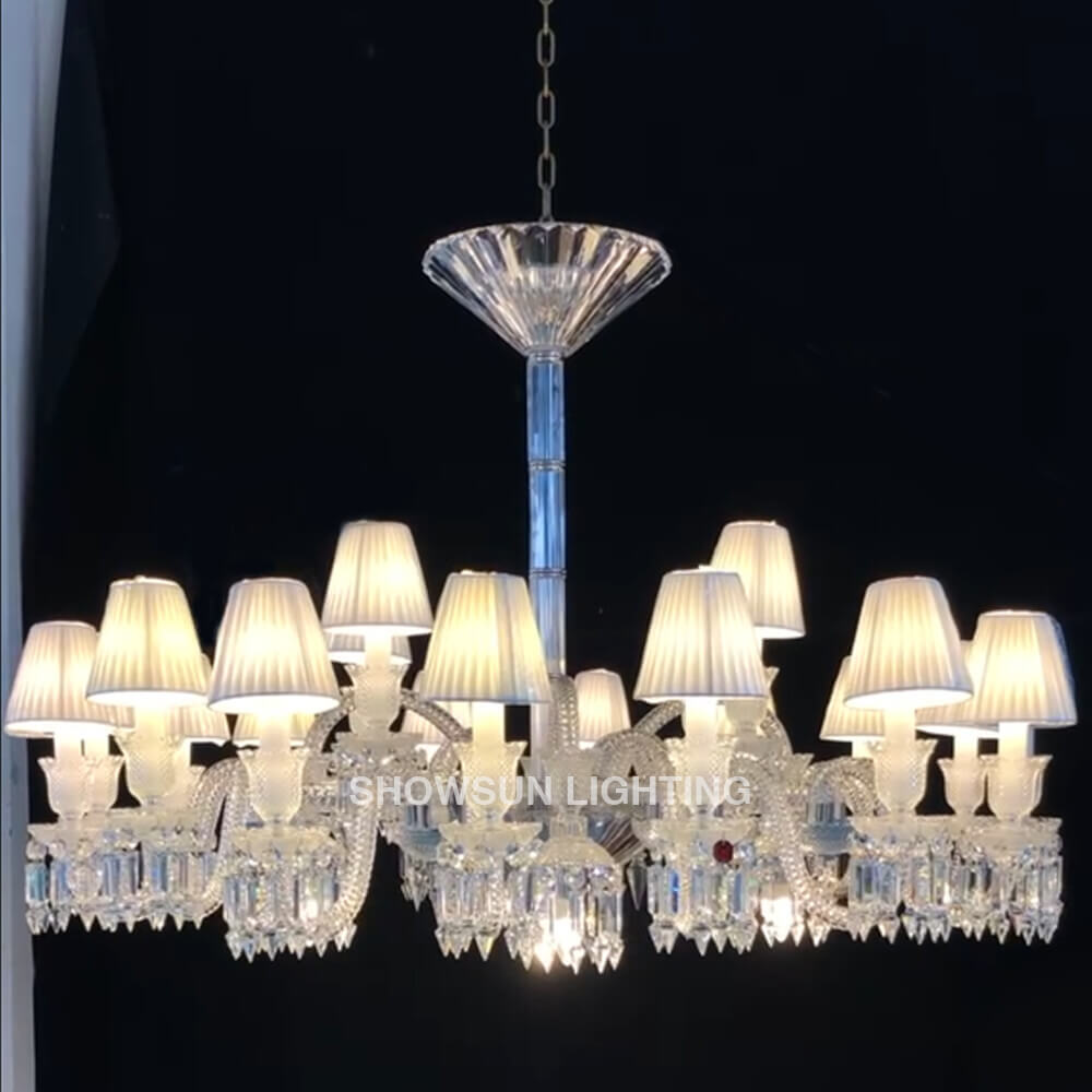 Replica Paris Baccarat Chandelier High Quality Crystal Chandelier with 24 Lampshades