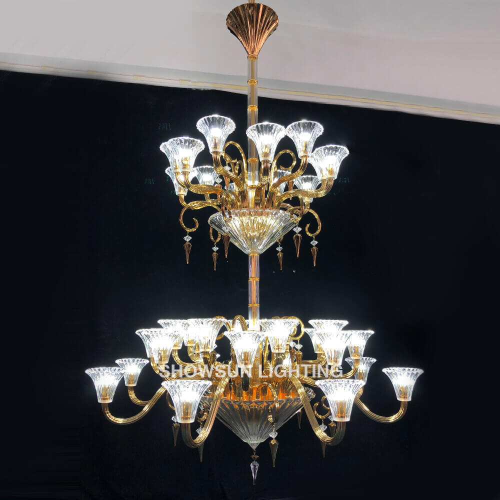 High Quality Copied Mille Nuits Gold Chandelier Luster Baccarat Crystal Lighting