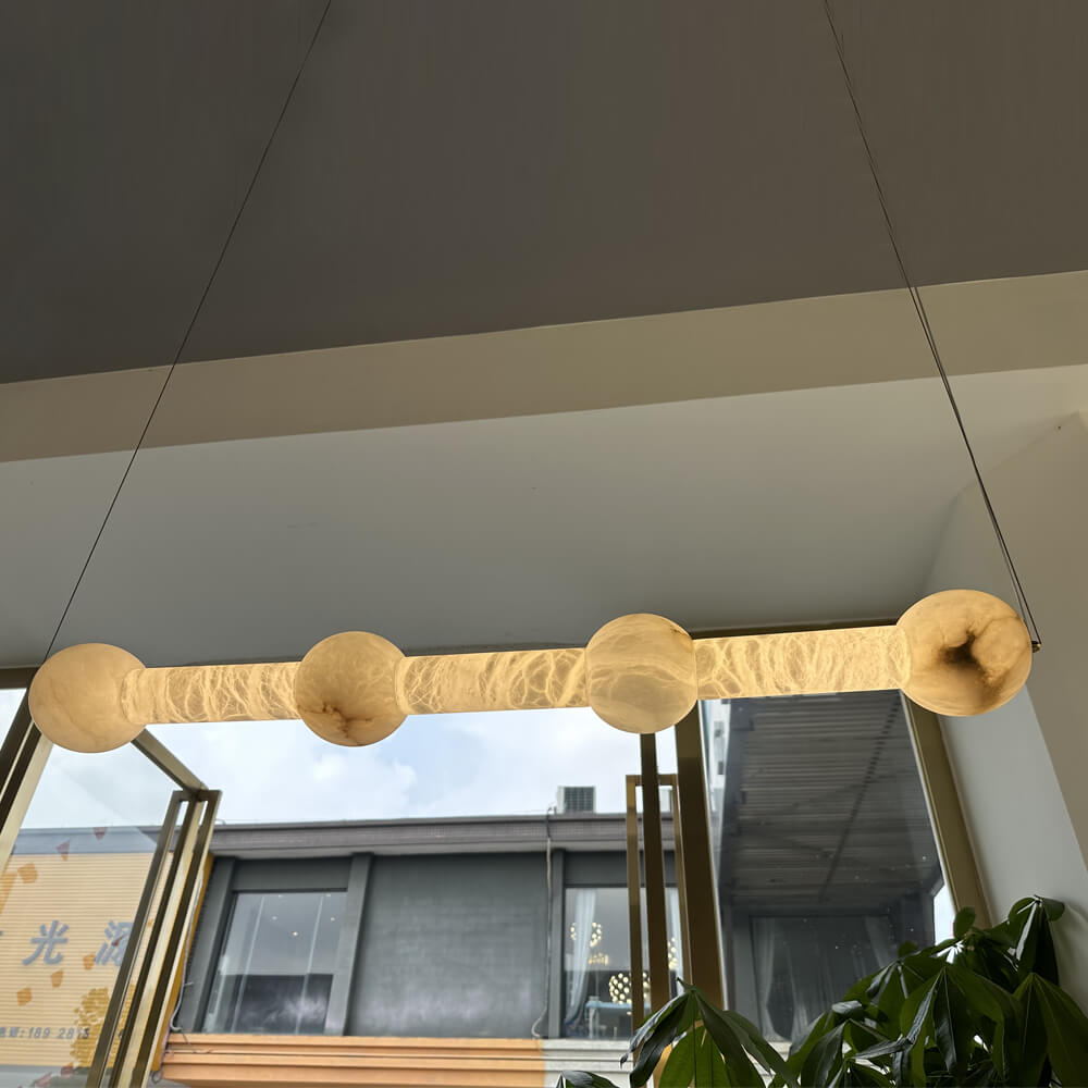 40 Inch Linear Alabaster Pendant Light for Dining Room