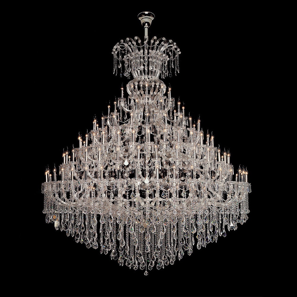 140 Lampu Candelier Besar Bersaiz Besar untuk Lobi Hotel Candelier Kristal Maria Theresa Besar