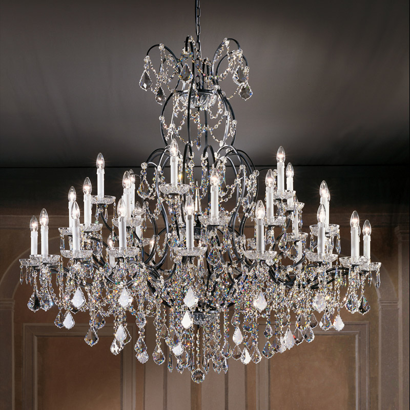 32 Dwal Wrought Iron Crystal Chanelier Bronż Chandelier Lighting
