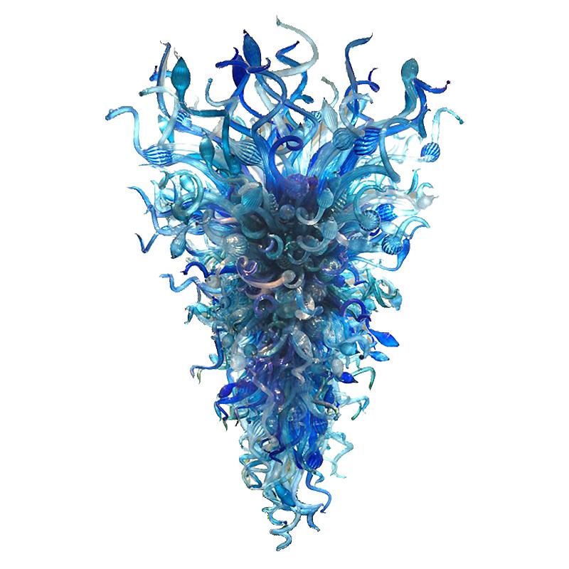 Lampadario Art Déco in vetru soffiatu blu Elegante lampadario Chihuly