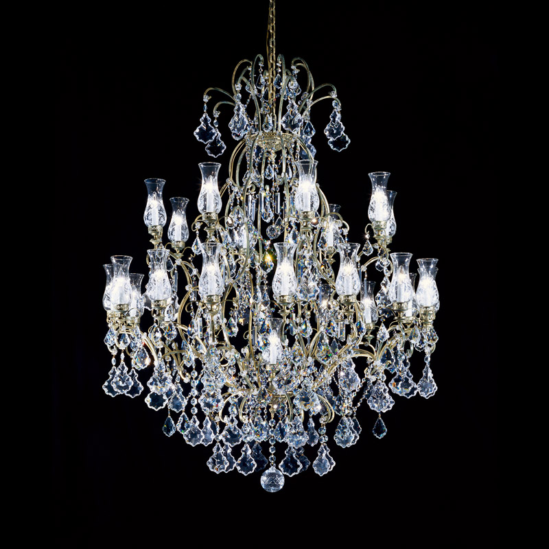 25 Lights Big Wrought Iron Crystal Chandelier for Living Room