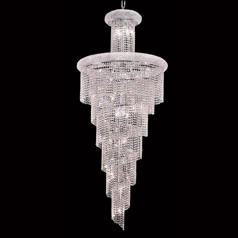 Crystal Stairwell Chandelier 30” W 72” H