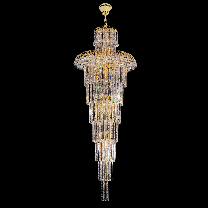 Long Crystal Lighting Staircase Chandelier