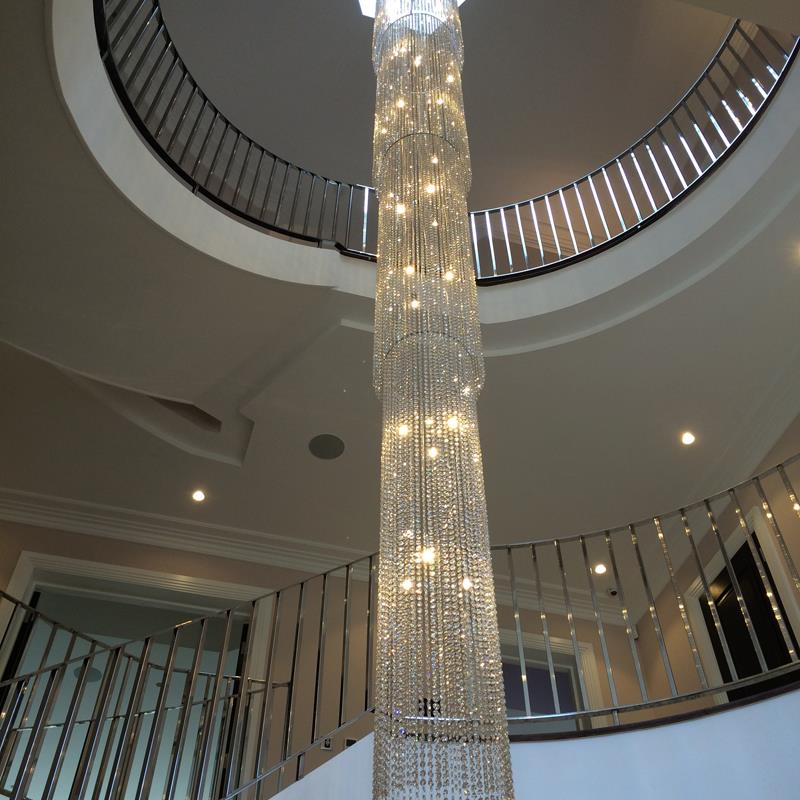 Waterfall Crystal Chandelier Long Staircase Chandelier