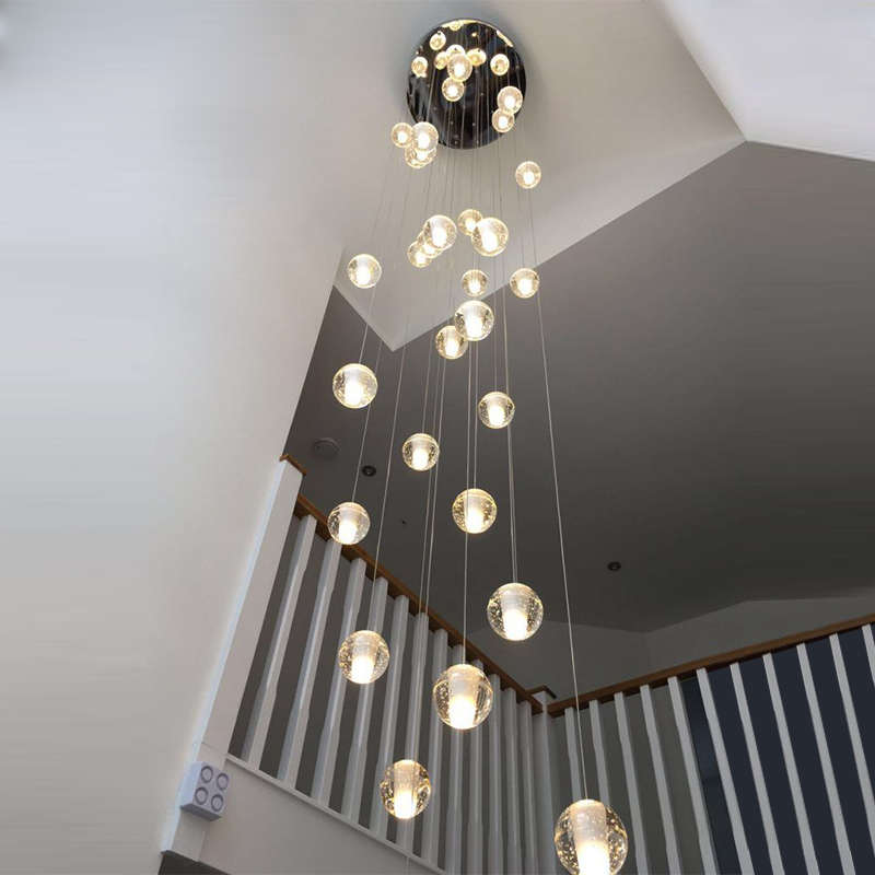 20 лампи Лустер са ваздушним мехурићима Дугачки лустер за степениште