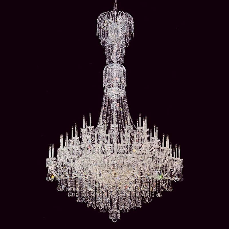 80 Lampu Candelier Kristal Bohemia Besar untuk Dewan Perkahwinan
