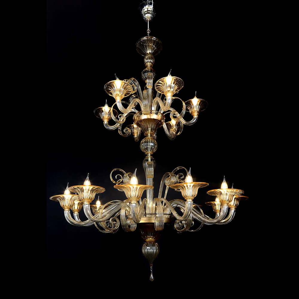 Two Tiers Hand-made Murano Glass Chandelier