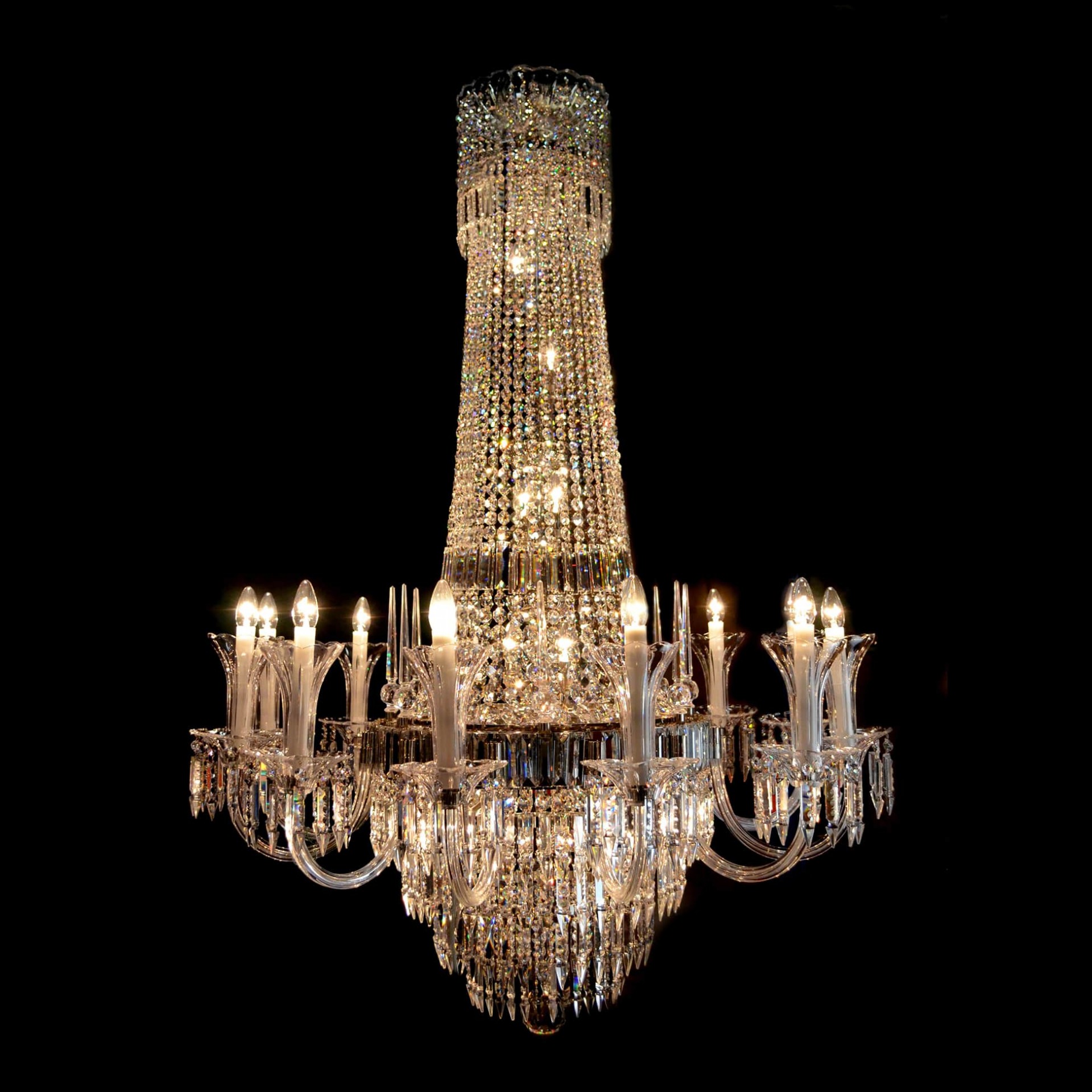 Lámpara de araña de cristal K9 estilo imperio francés de 47x60 pulgadas para vestíbulo