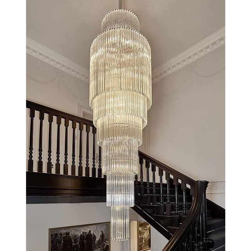 126 palcev visok stekleni lestenec za stopnišče