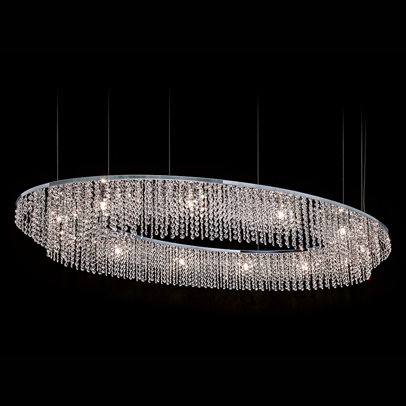 Sky Cycles Oval Crystal Chandelier 59 Inch Malaking Chandelier