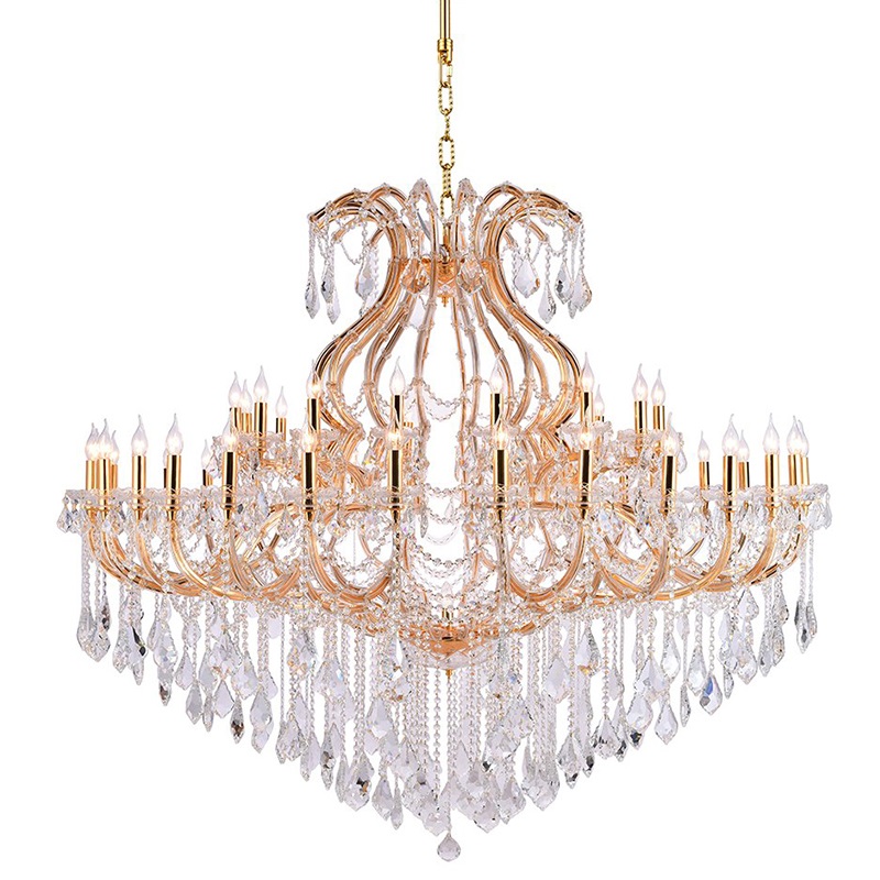 48 Lights Maria Theresa Chandelier Extra Wide Chandelier for Wedding Hall